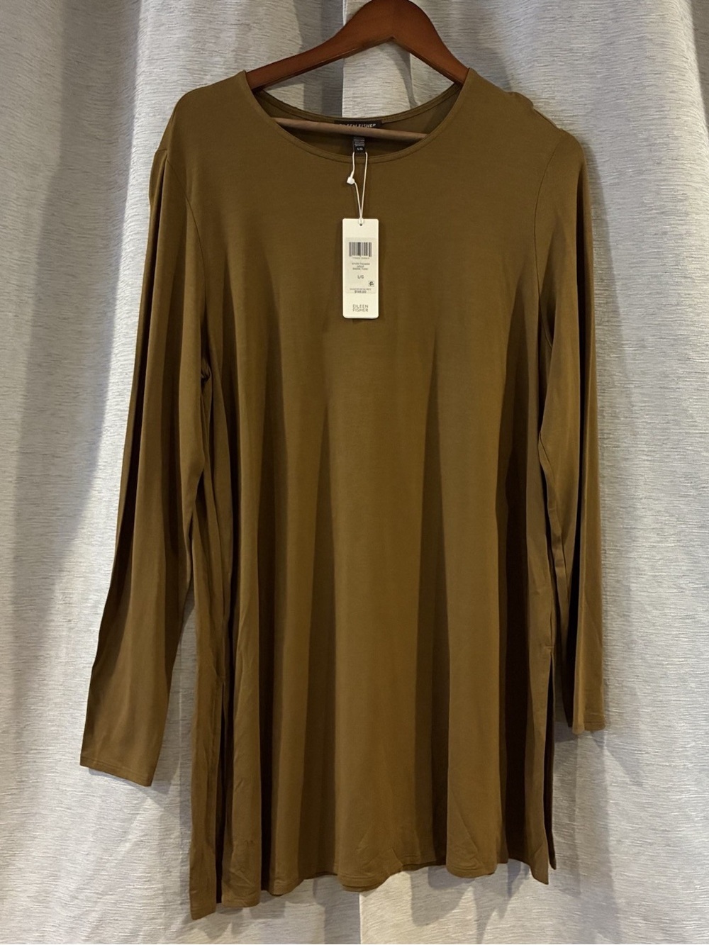 Eileen Fisher Gold Leaf Round Neck Tunic Lagenlook